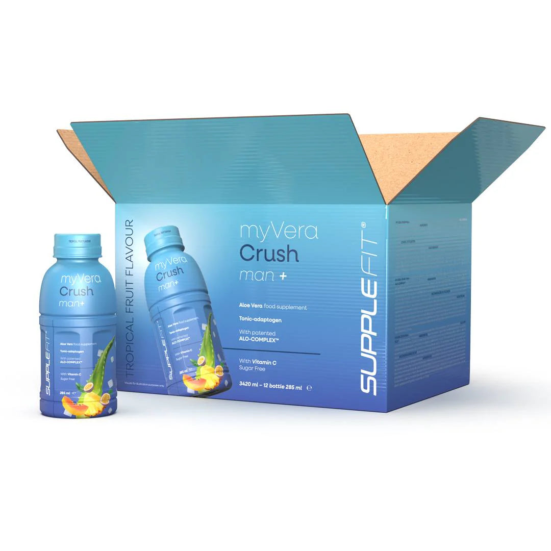 MYVERA CRUSH Man+ – Boisson Énergie & Performance Masculine | 6 x 285 ml